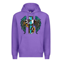 Purple Western Wings Cross Hope Premium Hoodie - RanaPortraitStore