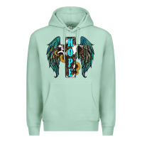 Seafoam Western Wings Cross Hope Premium Hoodie - RanaPortraitStore