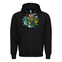 Black aztec moon Zipper Hoodie - SublimationCraftShop