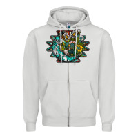 Dove Grey aztec moon Zipper Hoodie - SublimationCraftShop
