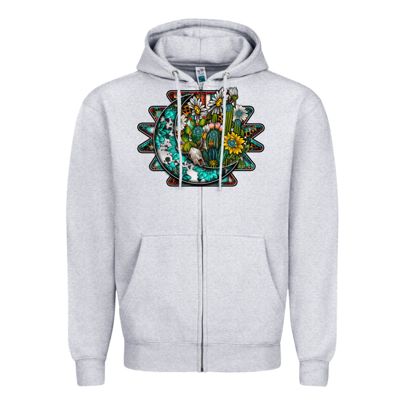 Aztec Moon Zipper Hoodie by SublimationCraftShop | Teevron