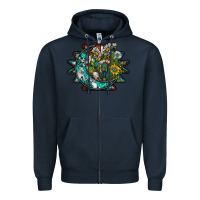Navy aztec moon Zipper Hoodie - SublimationCraftShop