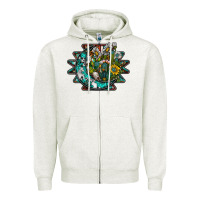 Oatmeal Heather aztec moon Zipper Hoodie - SublimationCraftShop
