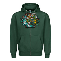 Sports Green aztec moon Zipper Hoodie - SublimationCraftShop
