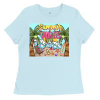 Baby Blue summer vibes Ladies Tee - NancyCooperArtShop
