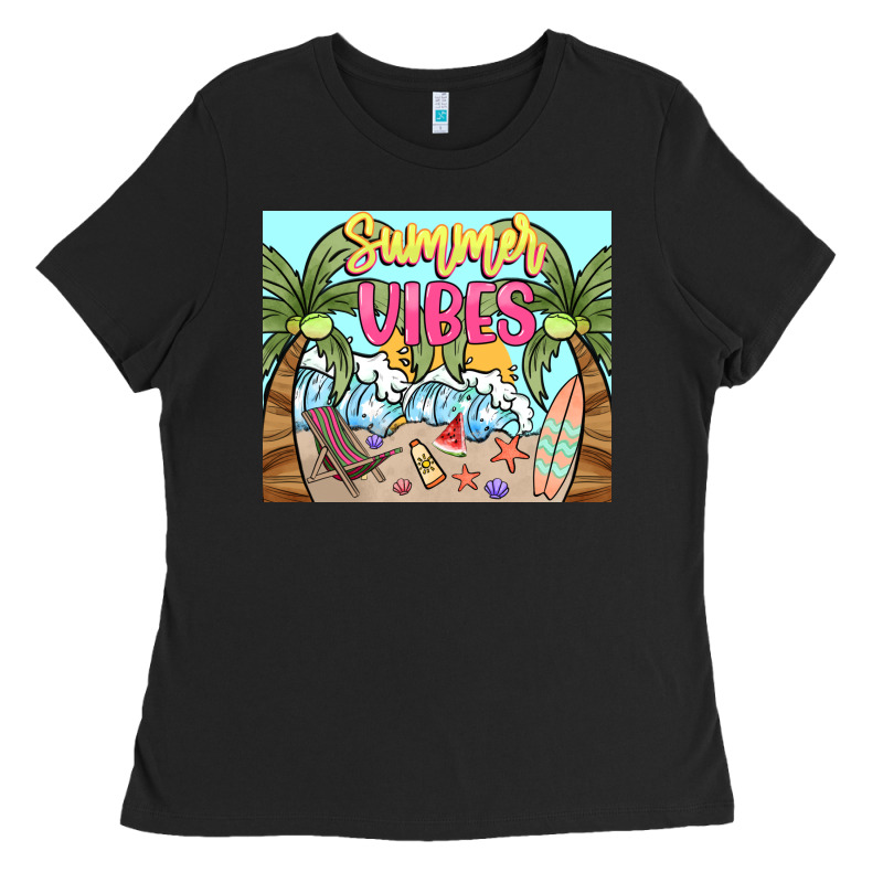 Summer Vibes Ladies Tee by NancyCooperArtShop | Teevron
