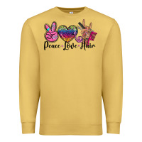Antique Gold peace love hair Premium Sweatshirt - BarkalooDesign