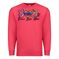 Cardinal peace love hair Premium Sweatshirt - BarkalooDesign