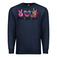 Navy peace love hair Premium Sweatshirt - BarkalooDesign