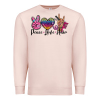 Pale Pink peace love hair Premium Sweatshirt - BarkalooDesign