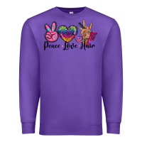 Purple peace love hair Premium Sweatshirt - BarkalooDesign