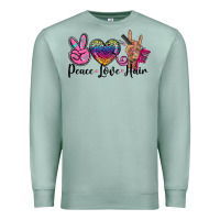 Seafoam peace love hair Premium Sweatshirt - BarkalooDesign