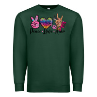 Sports Green peace love hair Premium Sweatshirt - BarkalooDesign