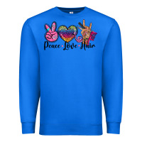 True Royal peace love hair Premium Sweatshirt - BarkalooDesign