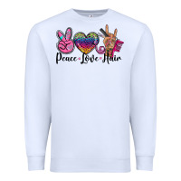 White peace love hair Premium Sweatshirt - BarkalooDesign