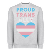Heather Grey proud trans ally transgender Heavyweight Sweatshirt - trangStudio