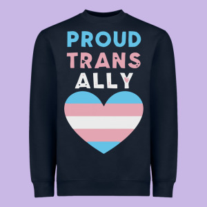 Proud Trans Ally Transgender Heavyweight Sweatshirt Designed By Trangstudio