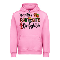 Fuchsia Pink santa's favorite firefighter Urban Hoodie - AdoDesignShop