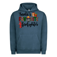 Pigment Midnight Navy santa's favorite firefighter Urban Hoodie - AdoDesignShop
