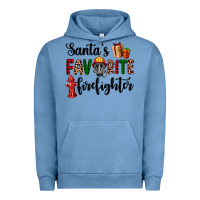 Pigment Pebble Blue santa's favorite firefighter Urban Hoodie - AdoDesignShop