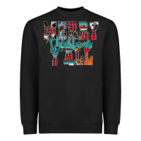 Black merry christmas y'all Heavyweight Sweatshirt - CowhideDigitalArt
