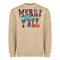 Mushroom merry christmas y'all Heavyweight Sweatshirt - CowhideDigitalArt
