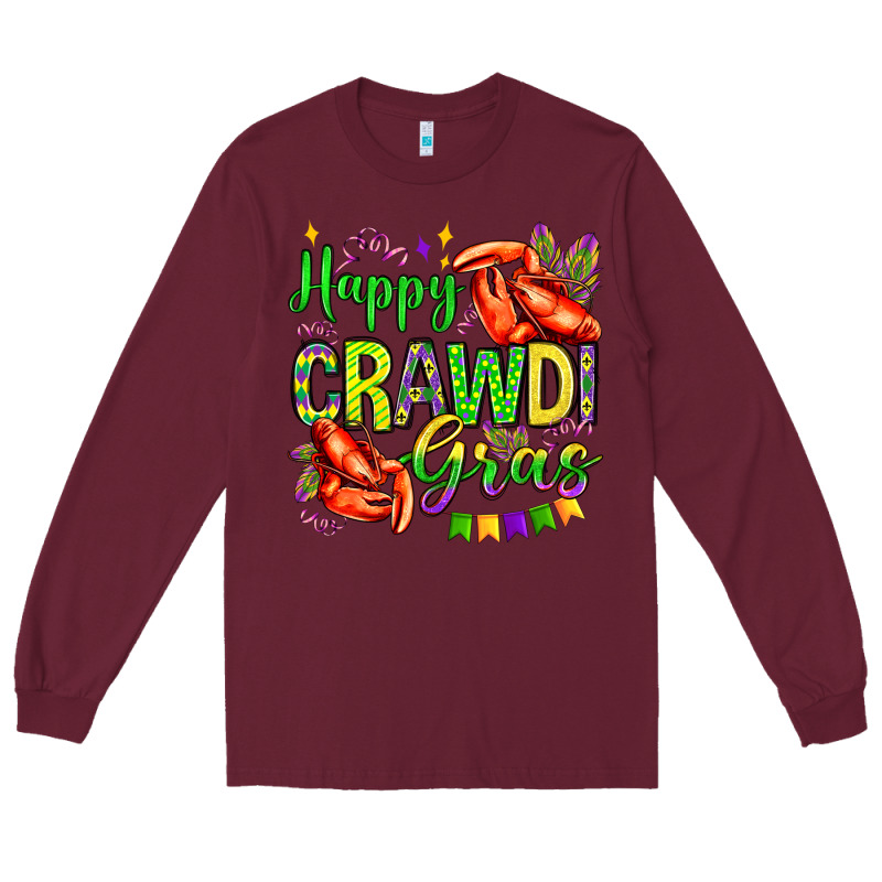 Happy Crawdi Gras Olivia Long Sleeve Tee by OliviaCreatesArt | Teevron