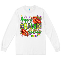 White happy crawdi gras olivia Long Sleeve Tee - OliviaCreatesArt