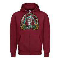 Burgundy hair hurstler copy Zipper Hoodie - SublimationCraftShop