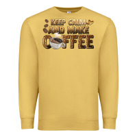 Antique Gold keep calm and make coffee Premium Sweatshirt - BarkalooDesign