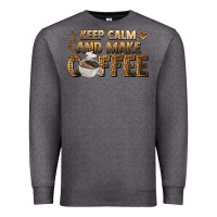 Charcoal Heather keep calm and make coffee Premium Sweatshirt - BarkalooDesign