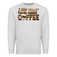 Dove Grey keep calm and make coffee Premium Sweatshirt - BarkalooDesign