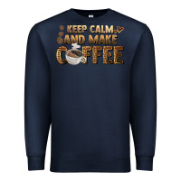 Navy keep calm and make coffee Premium Sweatshirt - BarkalooDesign