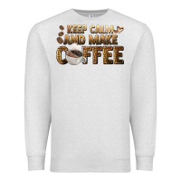 Oatmeal Heather keep calm and make coffee Premium Sweatshirt - BarkalooDesign