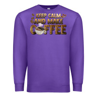 Purple keep calm and make coffee Premium Sweatshirt - BarkalooDesign