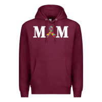 Burgundy LIL Autism Mom Premium Hoodie - CowhideDigitalArt
