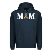 Navy LIL Autism Mom Premium Hoodie - CowhideDigitalArt