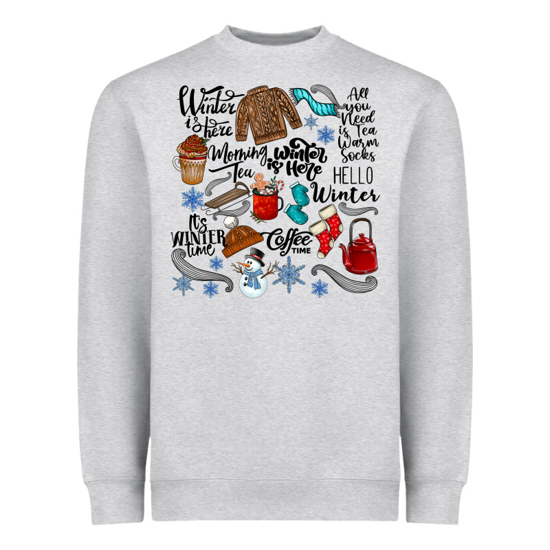 Winter Festive Essentials Heavyweight Sweatshirt by CowhideDigitalArt | Teevron