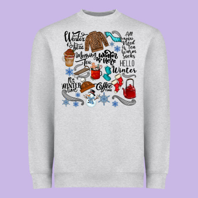 Winter Festive Essentials Heavyweight Sweatshirt Designed By Cowhidedigitalart
