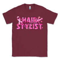 Burgundy Breast Cancer hair stylist Classic Tee - texasbilliewilder