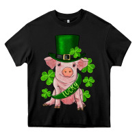 Black st. patrick's day lucky baby pig Heavy Core Tee - RanaPortraitStore