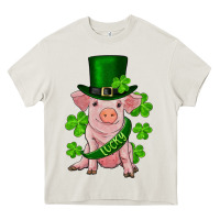 Cream st. patrick's day lucky baby pig Heavy Core Tee - RanaPortraitStore