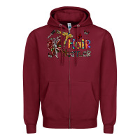 Burgundy hair hustler 2 Zipper Hoodie - SublimationCraftShop
