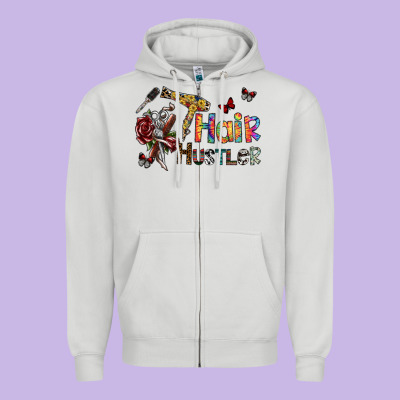 Hair Hustler 2 Zipper Hoodie Designed By Sublimationcraftshop