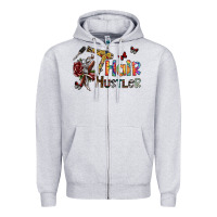 Heather Grey hair hustler 2 Zipper Hoodie - SublimationCraftShop