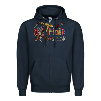 Navy hair hustler 2 Zipper Hoodie - SublimationCraftShop