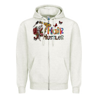 Oatmeal Heather hair hustler 2 Zipper Hoodie - SublimationCraftShop