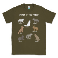 Army Green Wolves Of The World Educational Wolf Gift Classic Tee - trangStudio