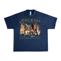 Navy rockin around the christmas tree Urban Heavy Tee - CowGirlArtShop