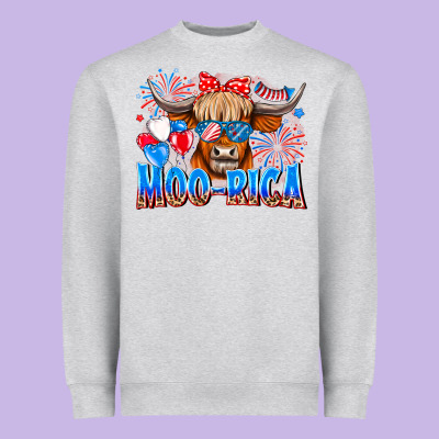 Moo Rica Heavyweight Sweatshirt Designed By Cowhidedigitalart